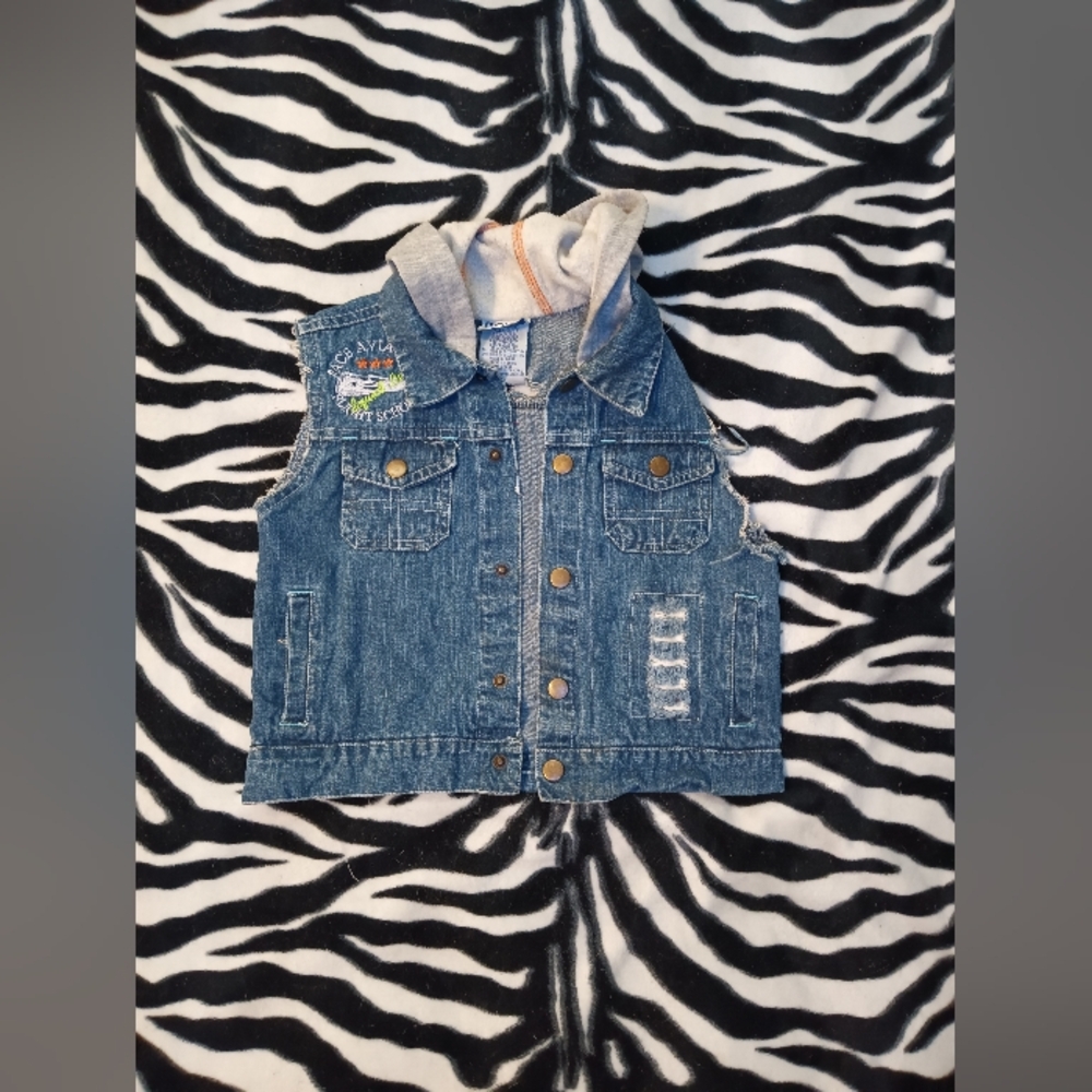 Cut Off Sleeve Jean Jacket Vest